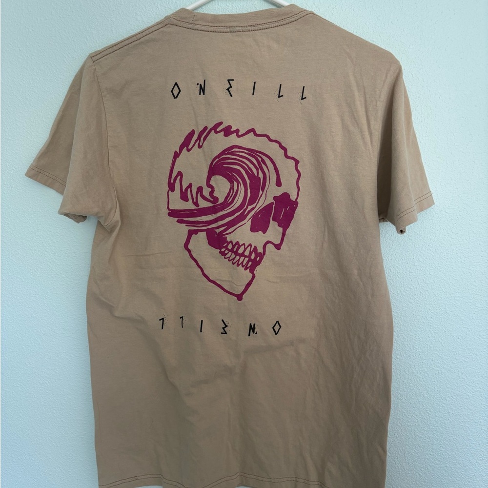 O'Neill Tan and Red Short Sleeve Tee